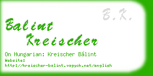 balint kreischer business card